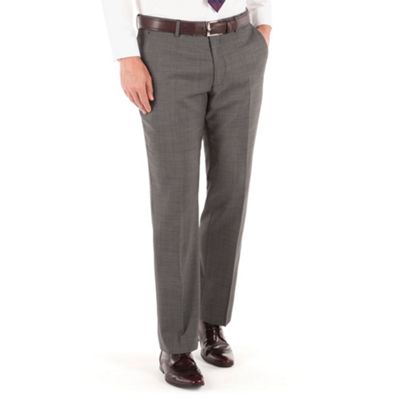 J by Jasper Conran Charcoal pindot flat front tailored fit business suit trouser